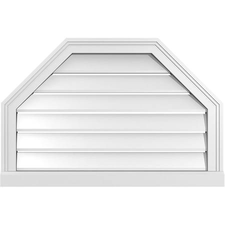 Ekena Millwork Octagonal Top Surface Mount PVC Gable Vent w/ 2"W x 2"P Brickmould Sill Frame, 30"W x 20"H GVPOT30X2003SF